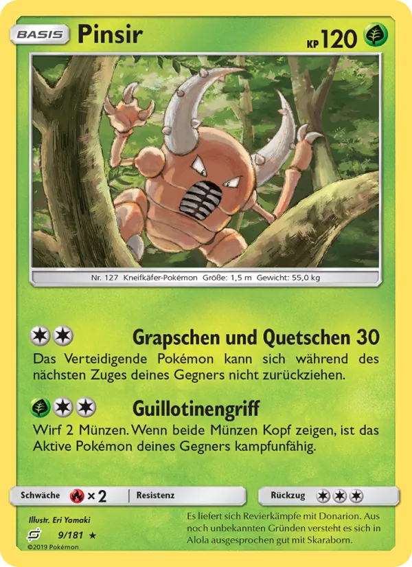 Karte Pinsir aus Teams Sind Trumpf, Nummer 9/181
