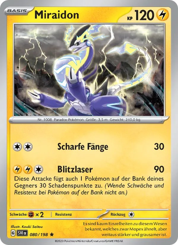 Karte Miraidon aus Karmesin & Purpur, Nummer 080/198