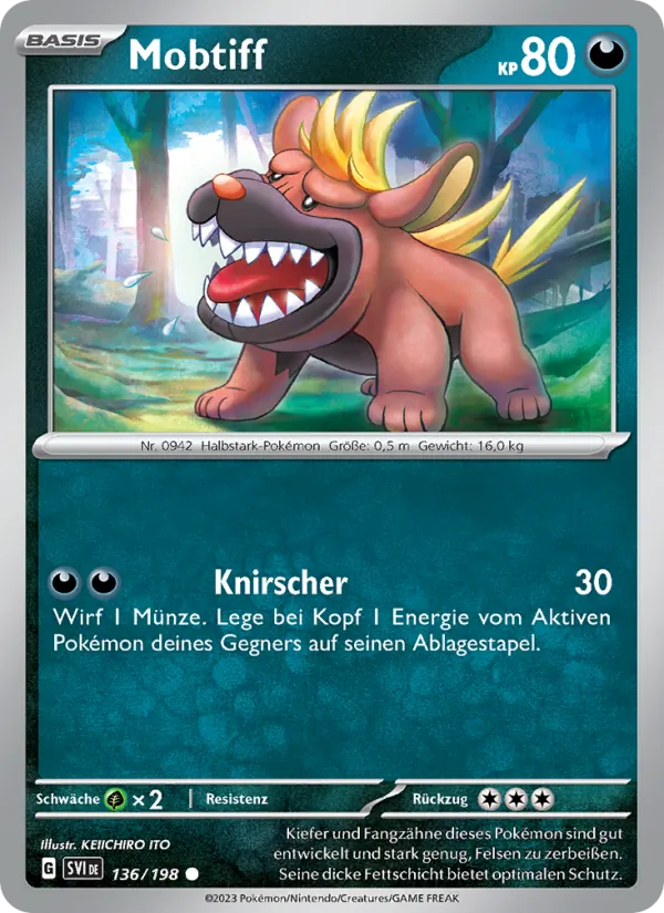 Karte Mobtiff aus Karmesin & Purpur, Nummer 136/198