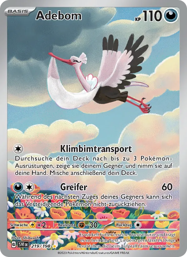 Karte Adebom aus Karmesin & Purpur, Nummer 219/198