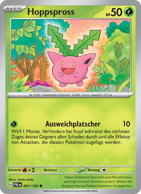 Karte Hoppspross aus Entwicklungen in Paldea, Nummer 001/193