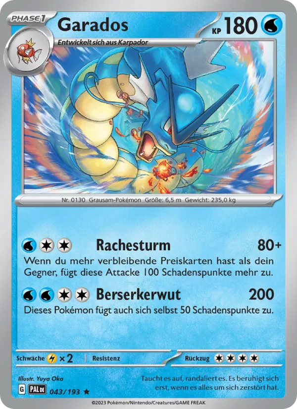Karte Garados aus Entwicklungen in Paldea, Nummer 043/193