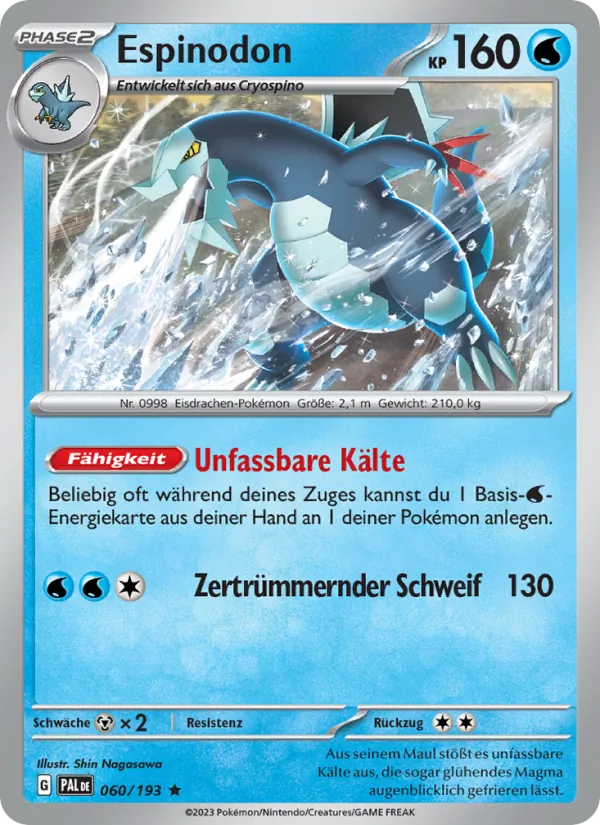 Karte Espinodon aus Entwicklungen in Paldea, Nummer 060/193