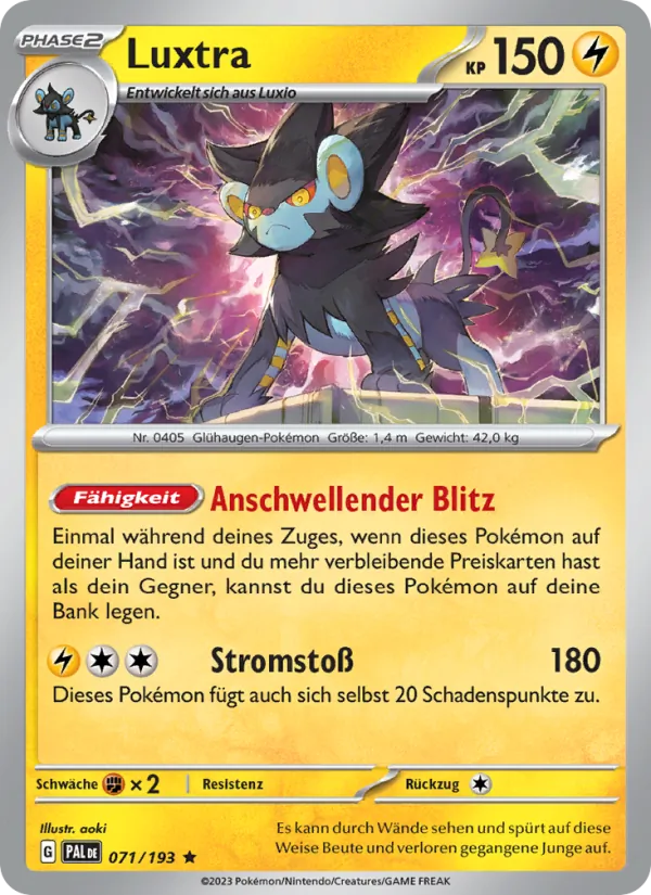 Karte Luxtra aus Entwicklungen in Paldea, Nummer 071/193