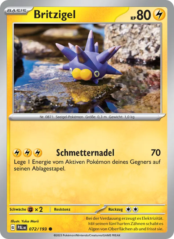 Karte Britzigel aus Entwicklungen in Paldea, Nummer 072/193