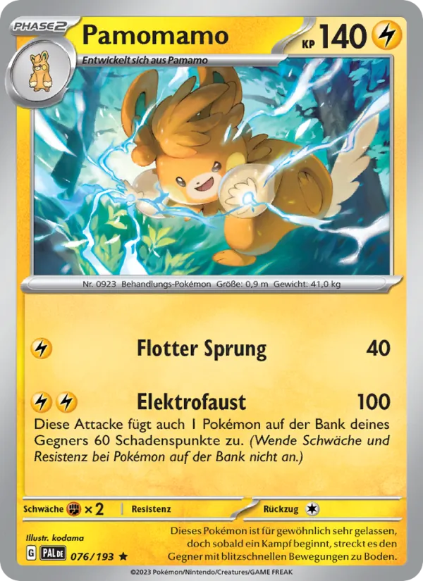 Karte Pamomamo aus Entwicklungen in Paldea, Nummer 076/193