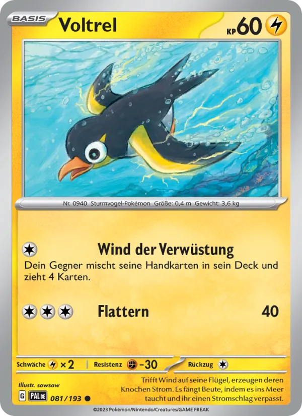 Karte Voltrel aus Entwicklungen in Paldea, Nummer 081/193
