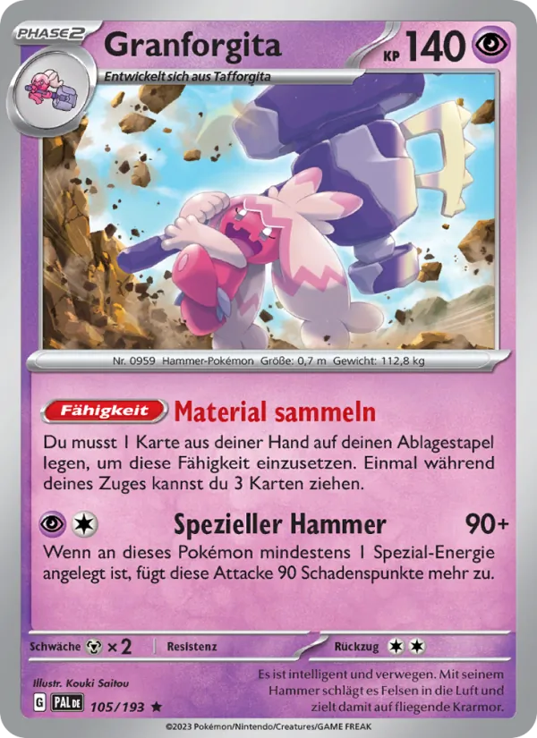 Karte Granforgita aus Entwicklungen in Paldea, Nummer 105/193