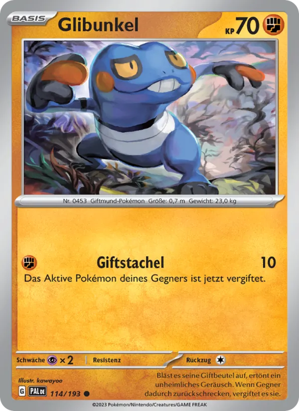 Karte Glibunkel aus Entwicklungen in Paldea, Nummer 114/193