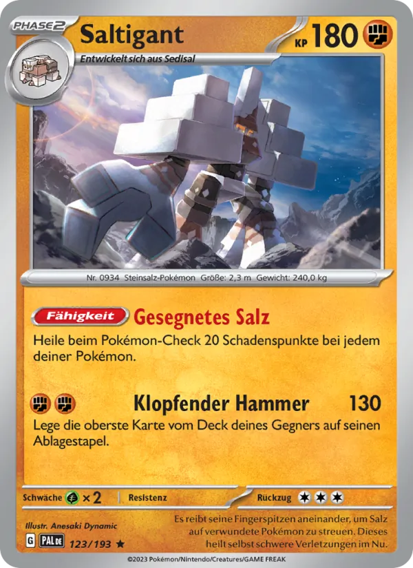 Karte Saltigant aus Entwicklungen in Paldea, Nummer 123/193