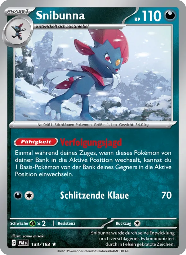 Karte Snibunna aus Entwicklungen in Paldea, Nummer 134/193