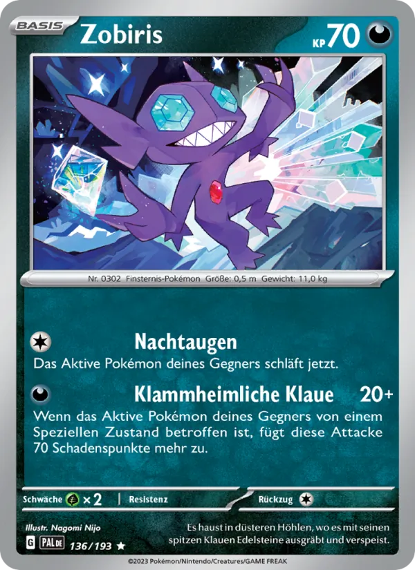 Karte Zobiris aus Entwicklungen in Paldea, Nummer 136/193