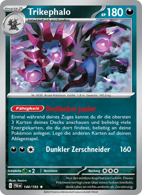Karte Trikephalo aus Entwicklungen in Paldea, Nummer 140/193