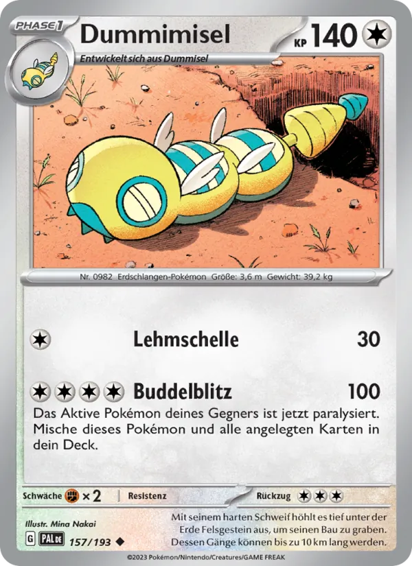 Karte Dummimisel aus Entwicklungen in Paldea, Nummer 157/193
