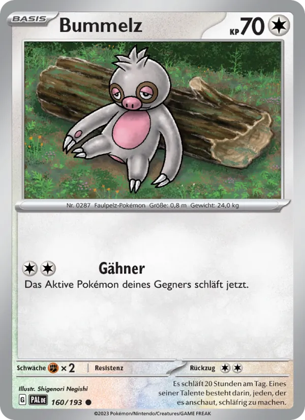 Karte Bummelz aus Entwicklungen in Paldea, Nummer 160/193