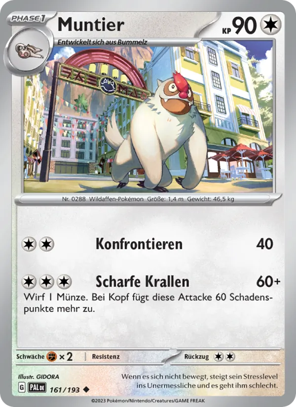 Karte Muntier aus Entwicklungen in Paldea, Nummer 161/193
