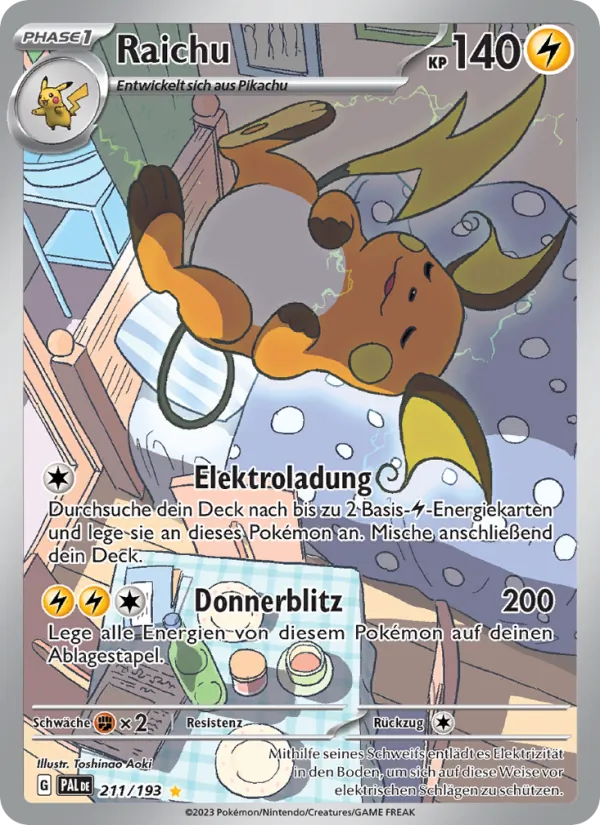 Karte Raichu aus Entwicklungen in Paldea, Nummer 211/193