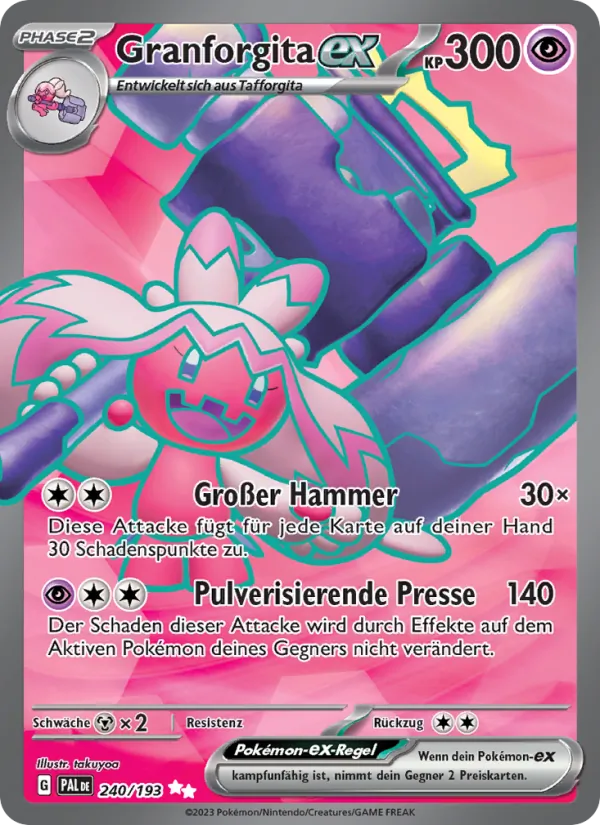 Karte Granforgita-ex aus Entwicklungen in Paldea, Nummer 240/193