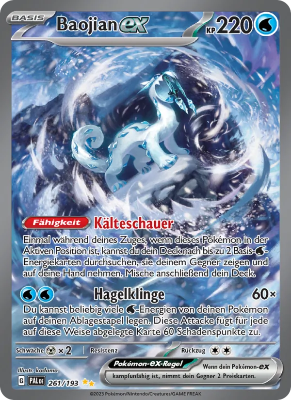 Karte Baojian-ex aus Entwicklungen in Paldea, Nummer 261/193