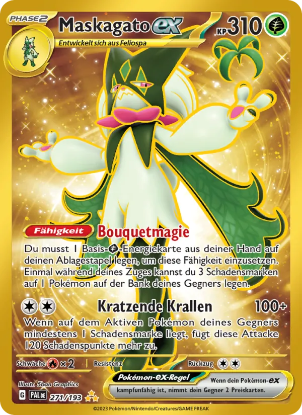 Karte Maskagato-ex aus Entwicklungen in Paldea, Nummer 271/193