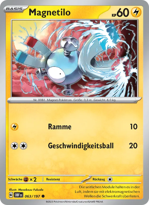 Karte Magnetilo aus Obsidian Flammen, Nummer 063/197
