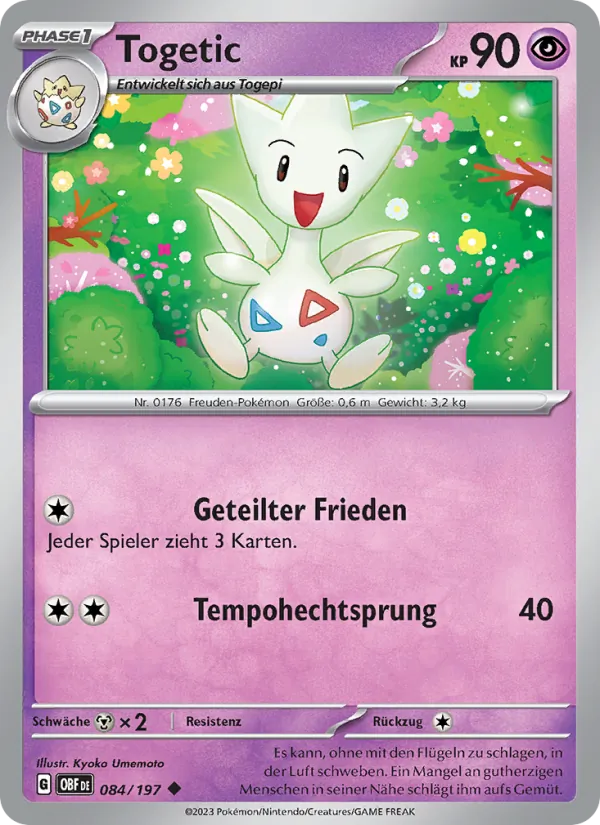 Karte Togetic aus Obsidian Flammen, Nummer 084/197