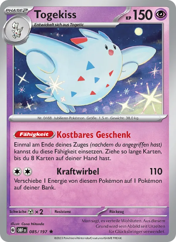 Karte Togekiss aus Obsidian Flammen, Nummer 085/197