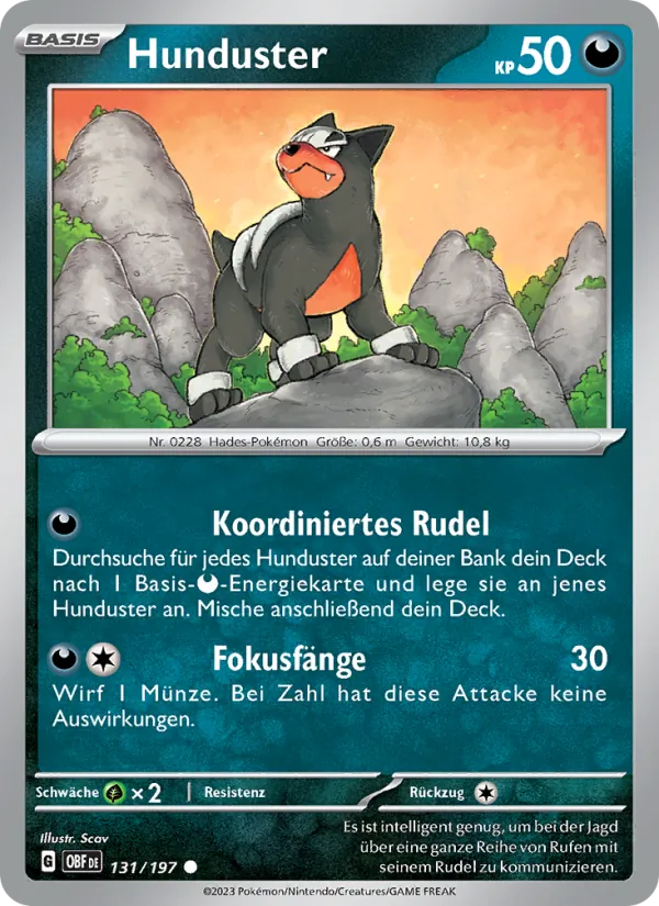 Karte Hunduster aus Obsidian Flammen, Nummer 131/197