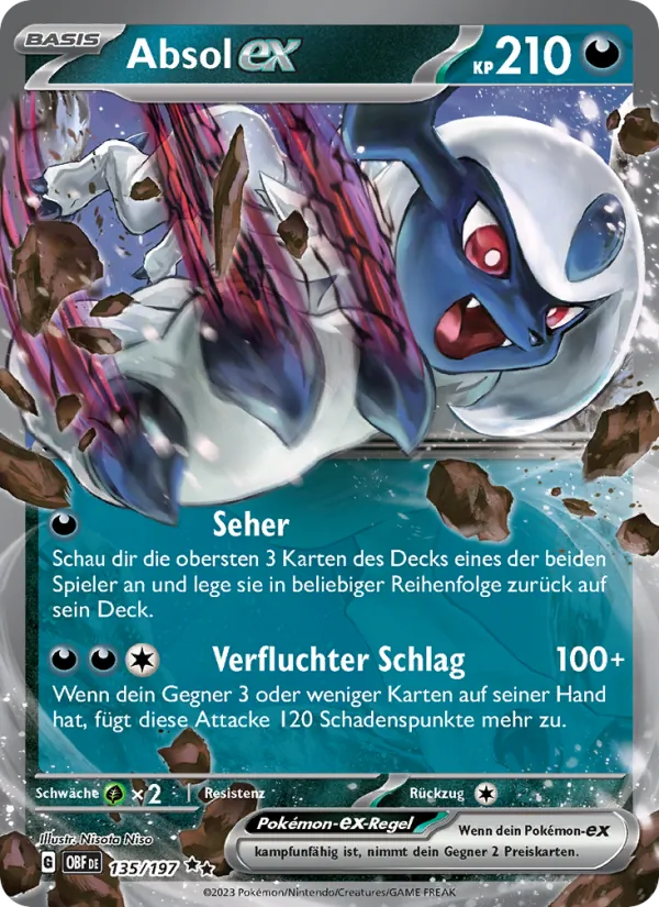 Karte Absol-ex aus Obsidian Flammen, Nummer 135/197