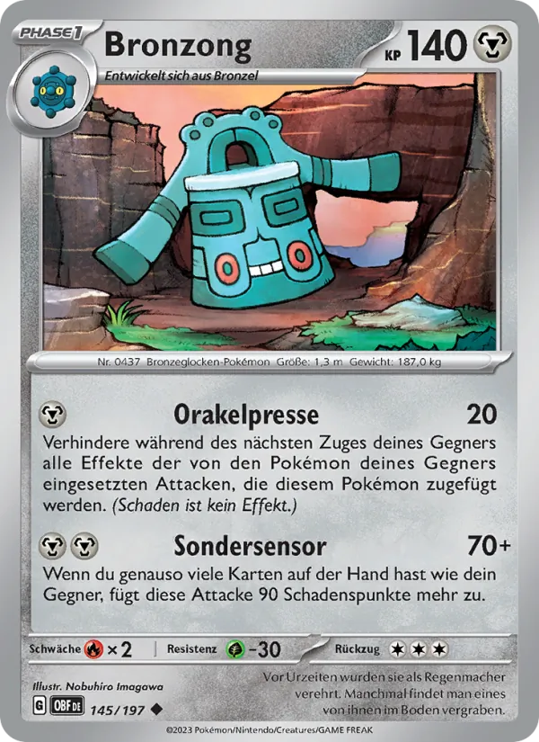 Karte Bronzong aus Obsidian Flammen, Nummer 145/197