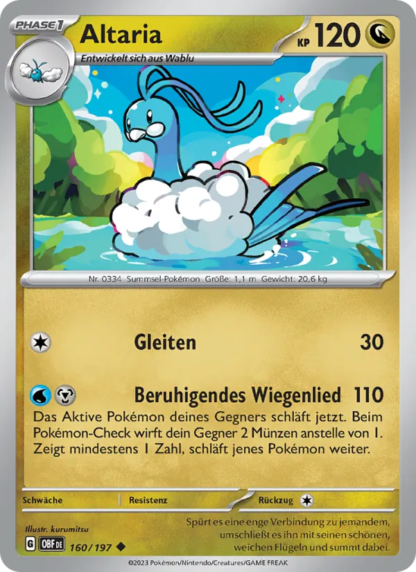 Karte Altaria aus Obsidian Flammen, Nummer 160/197