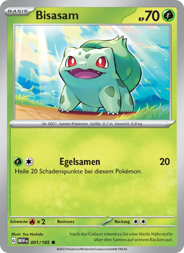 Karte Bisasam aus 151, Nummer 001/165