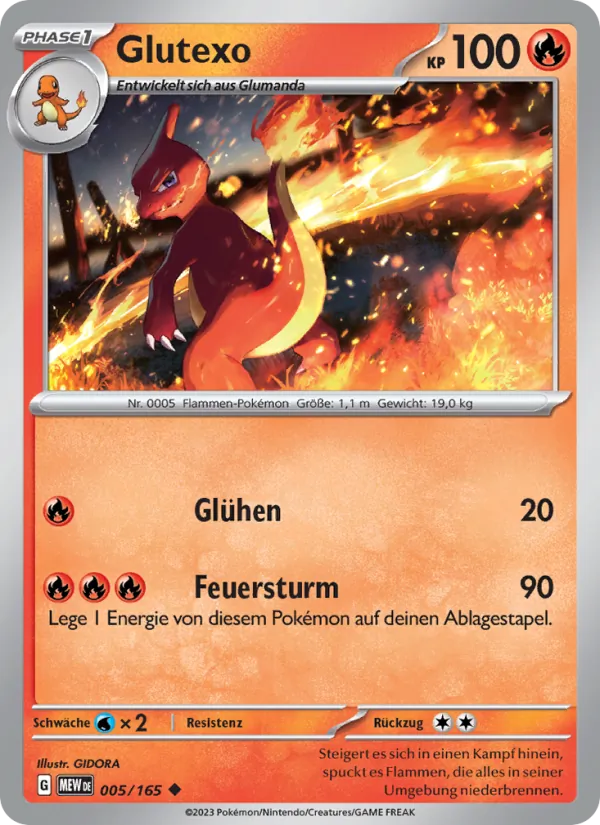 Karte Glutexo aus 151, Nummer 005/165