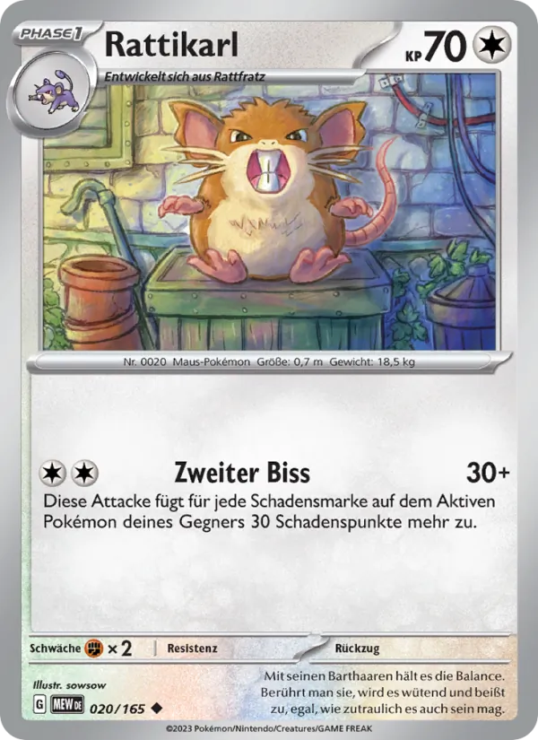 Karte Rattikarl aus 151, Nummer 020/165