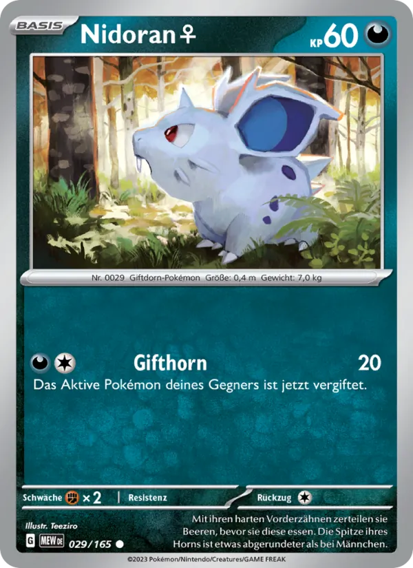 Karte Nidoran♀ aus 151, Nummer 029/165
