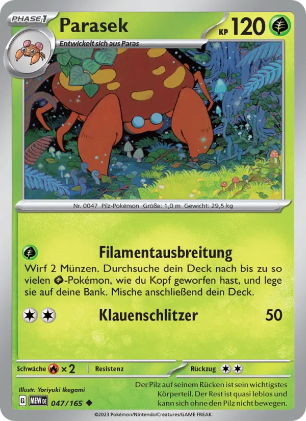 Karte Parasek aus 151, Nummer 047/165