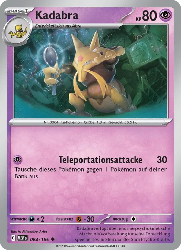 Karte Kadabra aus 151, Nummer 064/165