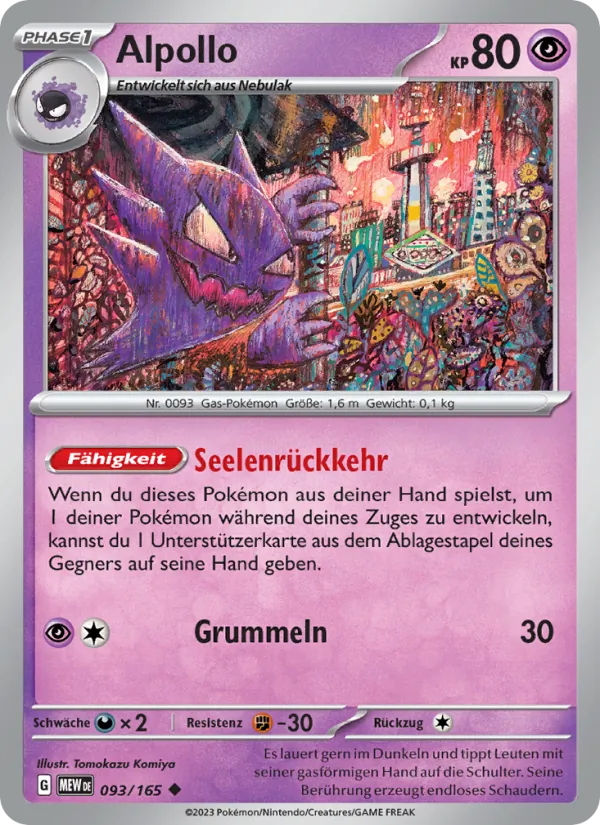 Karte Alpollo aus 151, Nummer 093/165