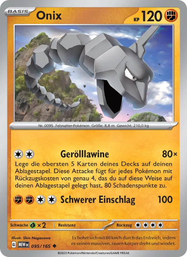 Karte Onix aus 151, Nummer 095/165