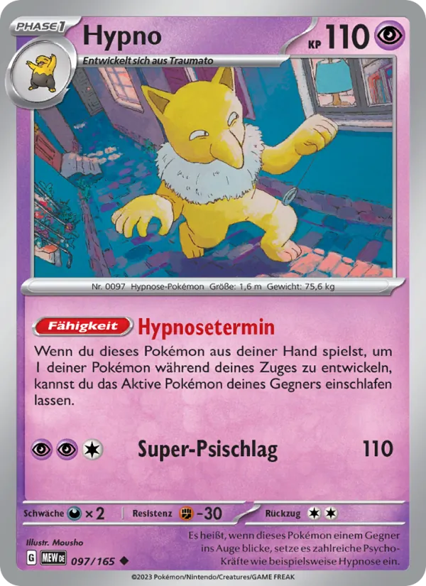 Karte Hypno aus 151, Nummer 097/165