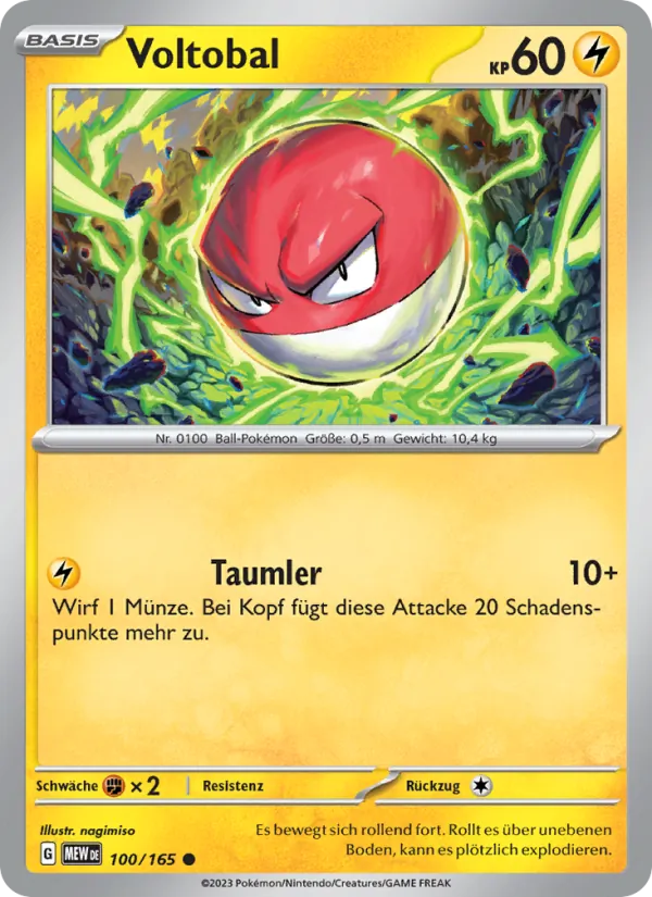 Karte Voltobal aus 151, Nummer 100/165