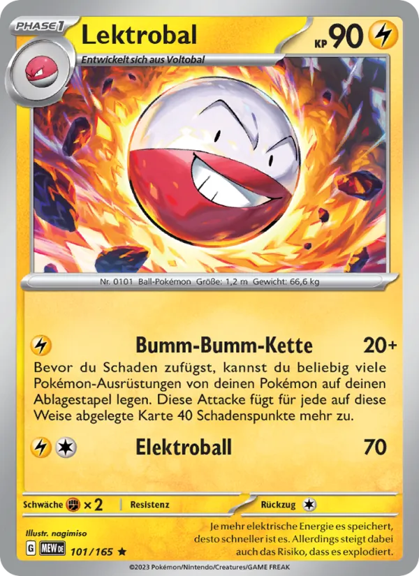 Karte Lektrobal aus 151, Nummer 101/165