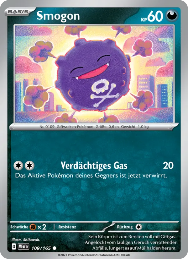 Karte Smogon aus 151, Nummer 109/165