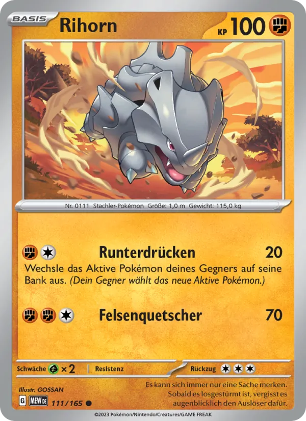 Karte Rihorn aus 151, Nummer 111/165