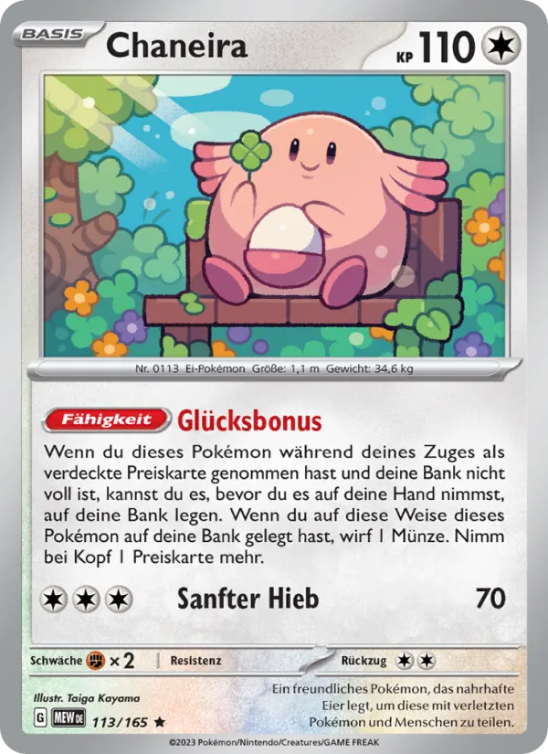 Karte Chaneira aus 151, Nummer 113/165