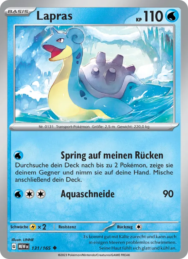 Karte Lapras aus 151, Nummer 131/165