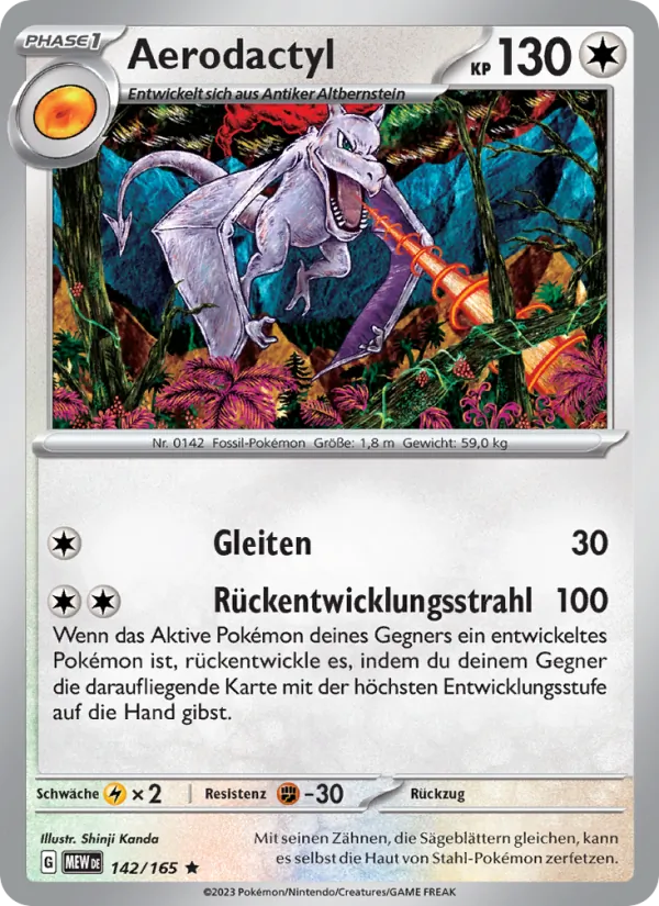 Karte Aerodactyl aus 151, Nummer 142/165