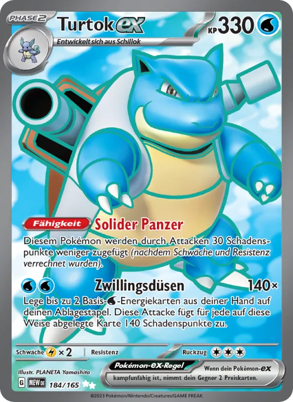 Karte Turtok-ex aus 151, Nummer 184/165