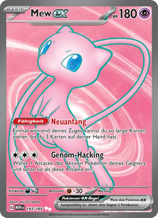 Karte Mew-ex aus 151, Nummer 193/165