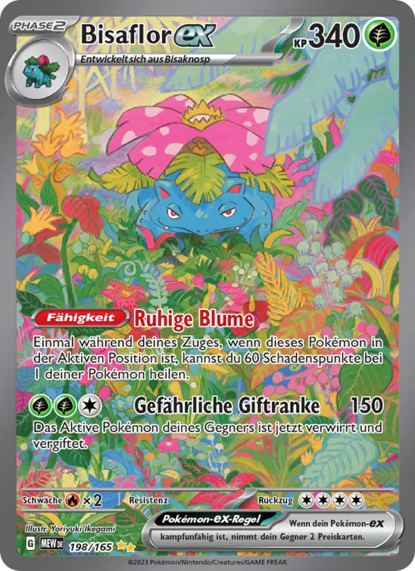 Karte Bisaflor-ex aus 151, Nummer 198/165